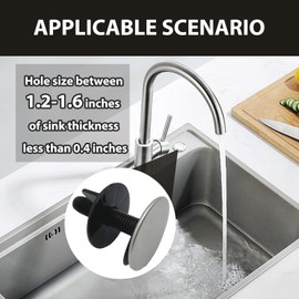 UAIAGM 4 Packs Kitchen Sink Hole Cover Brushed Nickel Faucet Plug Caps Stainless Steel Sink Hole Cover Accessories Durable Stopper for Kitchen Faucet Holes and Sprayers