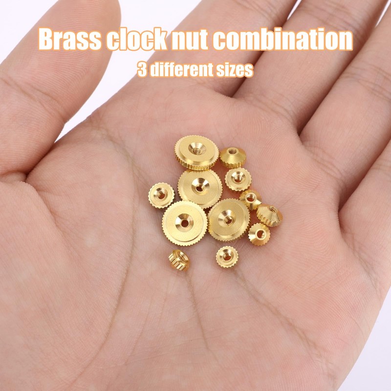 12pcs Brass Clock Hand Nut Assortment, Grandfather Clock Parts 5/6/10mm