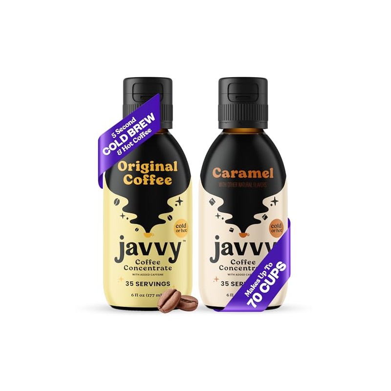 Javy Coffee Concentrate Bundle, Original + Caramel, Hot & Cold