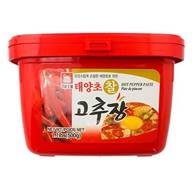 Haitai Hot Pepper Chili Paste (Gochujang) / Pâte de piment (해태 태양초 찰 고추장) (Regular Hot (태양초 찰 고추장), 1.1 lbs (500 g ) x 1)
