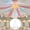 Ceiling Drapes Hanging Kit 24-Inches: Silver Round Metallic Hanging -