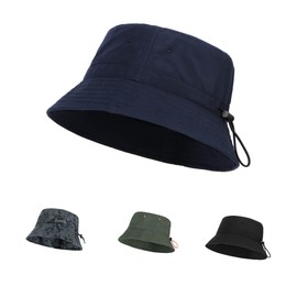 KDWAVE Adjustable Bucket Hats for Men Women Polyester Sun Hat Lightweight Quick Dry Packable UV Protection Outdoor Hat French Navy