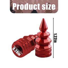 Sandfren Car Tire Valve Caps, 4PCS Aluminum Heavy Duty Vehicle Wheel Tyre Valve Stem Cover, Dust Proof Automotive Exterior Protection Accessories, Universal for SUV Motorcycle Truck (Red)