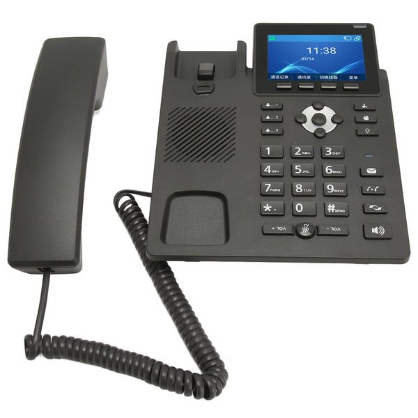 IP Phone 3.5 Inch Colour Screen, 2.4G 5G WiFi, 1000M RJ45, Programmable Buttons, VoIP Phone with 3 Party Audio Conferencing, HD Phone Call for Office Business (EU Plug)