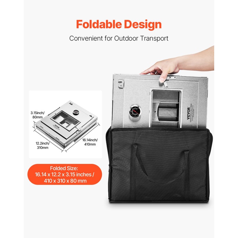 VEVOR Foldable Camping Oven, Stainless Steel Portable Camping Stove, with