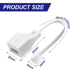 1 Pcs RJ11 to BT Socket Adapter, RJ11 4 Wire to BT Telephone Female Socket, Cable Adapter Landline Port Converter Extender FAX Modem Corded Cordless for Seamless Calls & Fast Internet (White)