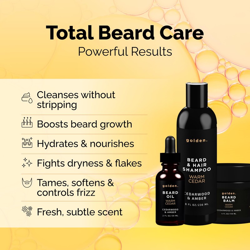 Golden Grooming Co. Everyday Beard Bundle – Complete Beard Care