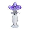 QAZMJUE Purple Crystal Rose Flower Figurine - Elegant Glass Rose