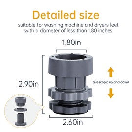 4PCS Anti Vibration Pads for Washing Machine Support,Height AdjustDryable er Shock and Noise Cancelling Foot Accessories