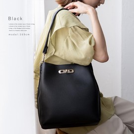 VITAFELICE Inb-10104p Women's 3 Space Square Shoulder Bag, Black