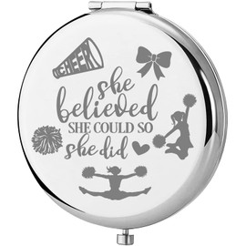 Lywjyb Birdgot Cheerleading Gift Cheerleader Makeup Mirror Cheer Gril Gift She Believed She Could So She Did for Girl (she Cheer Mirr)