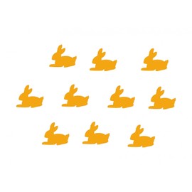 Miniblings 10 x Iron-On Transfers Miniblings 25 mm Flock Rabbit Easter Bunny Easter Patch I Children's Iron-On Patches for Ironing – Flock Film – Applique Sewing, Colour: Orange