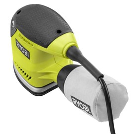 Ryobi CFS1503GK Compact Corner Cat 12,500 OPM 1.2 Amp Corded Orbital Finishing Sander w/ 10 Pads and Carrying Case