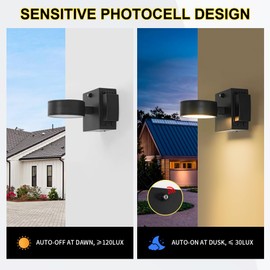 Double century Porch Lights with GFCI Outlet, Dusk to Dawn Outdoor Wall Light with Outlet, LED Aluminum Exterior Light Fixture Waterproof, Outside Lights for House, Front, Door, Patio, Garage