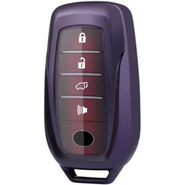 Autobase Key Fob Cover for 2025 Toyota Camry 2019-2025 Land Cruiser Sienna Venza Hilux Tacoma Corolla Cross RAV4 Prime 4Runner Sequoia Tundra Highlander Avalon GR86 - TPU Key Fob Cover (Purple)