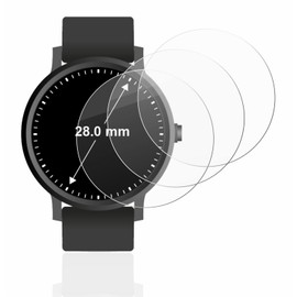 BROTECT Protective glass for circular displays (diameter: 28 mm) (pack of 3) protective film tempered glass [extremely scratch-resistant 9H, anti-fingerprint