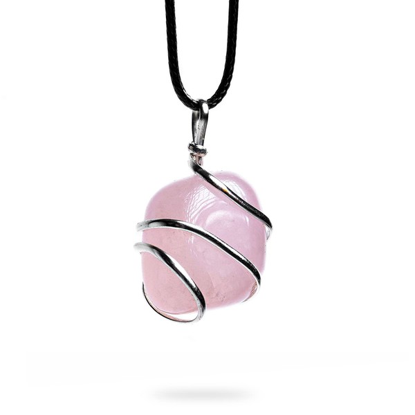 Ayana Crystals Rose Quartz Tumbled Necklace for Women - Handmade, Ethically Sourced Rose Quartz Crystals, Pink Stone Necklace for Emotional Well-Being & Spiritual Harmony