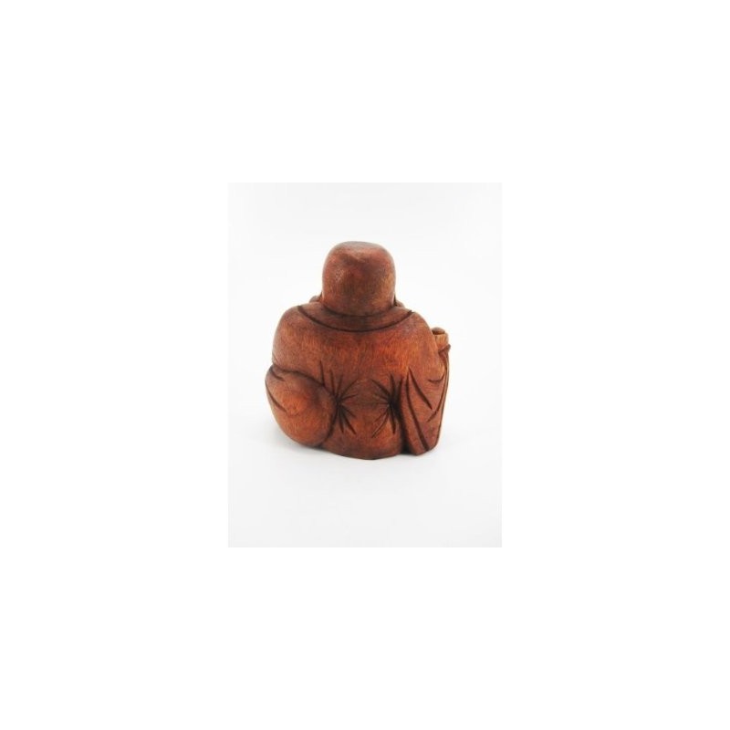 Ciffre Happy Buddha Sitting Wood Carved Ball 15 cm