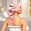 RosyReeds Satin Bonnet for Sleeping Women with Tie Band (Pink)