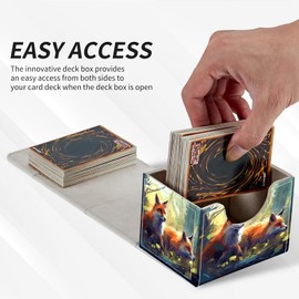 DIGTIALL Wild Foxes Card Deck Box Trading Cards with Strong Magnet Commander Deck Box Card Storage Box Magic Premium Card Storage Box Case Cover for TCG CCG Magic Cards