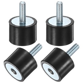 M METERXITY 4-Pack Rubber Mounts D20mmxH15mm Male/Female Vibration Isolators Cylindrical Shock Absorber W M5 x 15mm Studs for Air Compressor/Car/Pump/Boat/Garage Motor/Bobbins Rubber Isolators