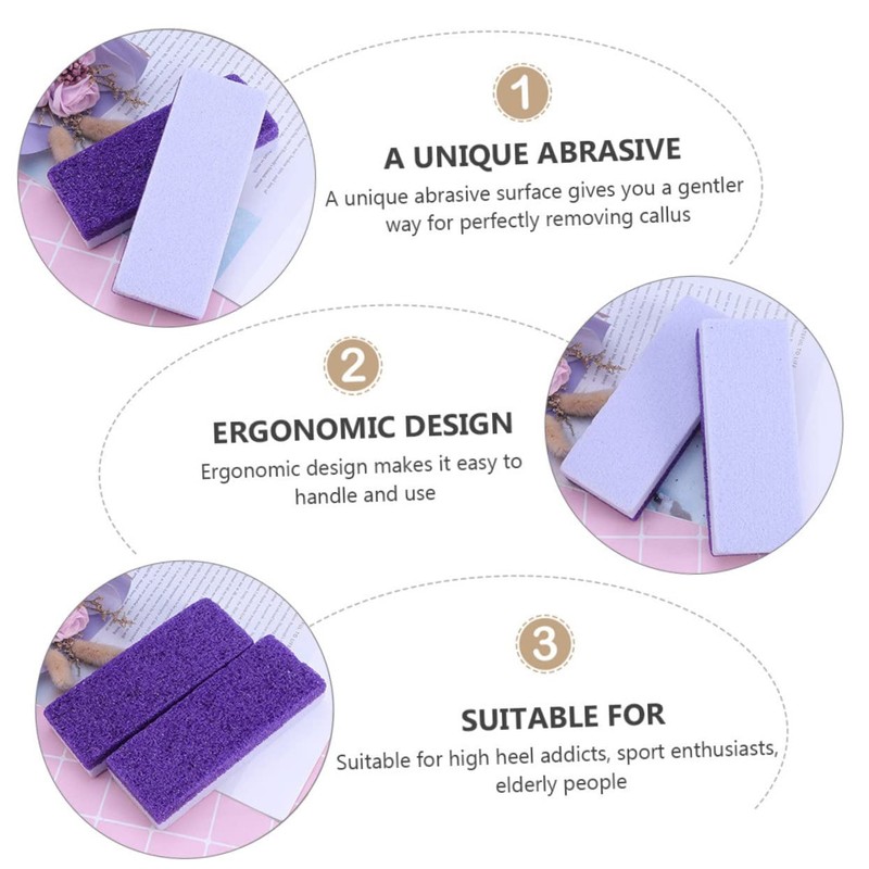FRCOLOR 5pcs Foot Pumice Stone Callus Remover Double-sided Foot Scraper