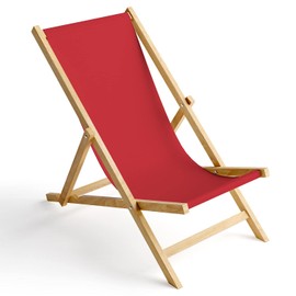 Replacement Fabric Cover 131 x 44 cm Interchangeable Deck Chair Fabric Cover 100% Polyester for Wooden Deck Chair Folding Deck Chair Colour Red [119]