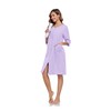 COLORFULLEAF Women's 100% Cotton Robe Lightweight 3/4 Sleeve Zip Front