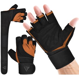RDX Weight Lifting Gloves with Wrist Support, 50 CM Long Wrist Straps, Anti Slip Padded Palm Protection, Breathable Gym Grip for Fitness Training Workout Powerlifting, Men Women Bodybuilding Exercise