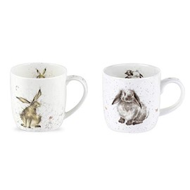 Wrendale Mugs - Good Hare Day & Rosie - Twin Pack