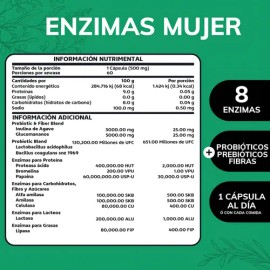 Enzimas digestivas con 2 probióticos y 2 prebióticos - fibras vegano premium - digestive enzymes - Quotidien - 60 cápsulas