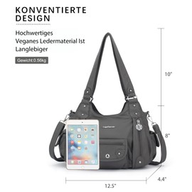 Angel Kiss Fashion Handbags Shoulder Bags Made of Soft Material Tote Bags Shoulder Bags with Adjustable Straps, Grey (grey 2)