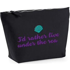Hippowarehouse I'd rather be under the sea mermaid printed make up cosmetic wash bag 18x19x9cm