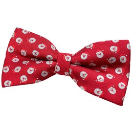 Retreez Men Woven Pre-tied Bow Tie Christmas Santa 13 cm - red