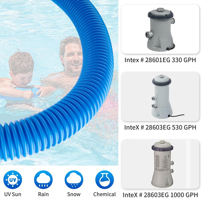 1.25 x 59 Inch Pool Hoses for Above Ground Pools,Pool