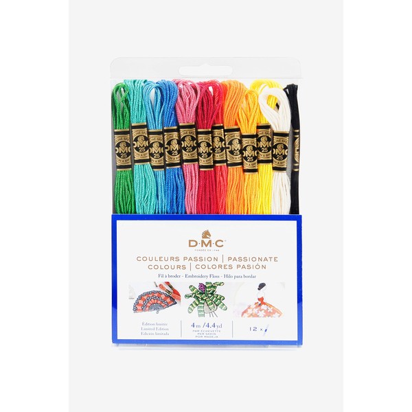 DMC - Assortment of Mouliné Special 117MC Threads - Passion Colour, 100% Cotton - 12 Skeins of 4 Metres | Embroidery Thread, Ideal Cross Stitch, Brazilian Bracelet, DIY Crafts