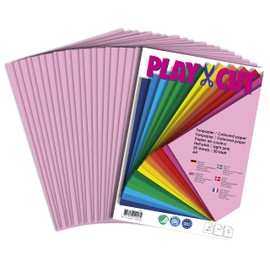 PLAY-CUT Coloured Paper A4 Light Pink (130 g/m²) | 20 Sheets of DIN A4 Paper for Crafts Printing | Thick Printable Craft Paper Set and Printer Paper A4 | Premium Coloured Drawing Paper & Craft Paper