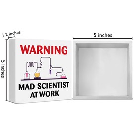 Mad Scientist Decorations Classroom Science Sign, Chemistry Laboratory Classroom Wooden Box Sign, Gifts for Teachers Scientists Science Lovers