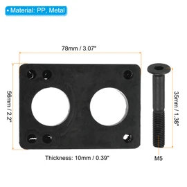 PATIKIL Skateboard Riser Pad Screw Set 2pcs 10mm Longboard Shock Rise Pad with Mounting Screws Nut Hardware Repair Kit for Cruiser Black