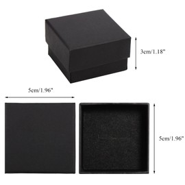 Fasmov 48 Pack Jewelry Ring Gift Box with Foam Insert, Ring Earring Kraft Box for Jewelry Set, Black
