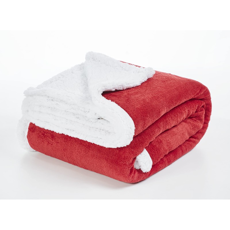 Penguin Home Solid Sherpa Blanket, Microfiber Throw for All Season,