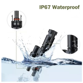 Jiavlyx 2 Paar Solar Y Stecker, PV Stecker, Solarkabel Y-Verteiler, IP67 Wasserdicht, Solar Photovoltaik Steckverbinder, Y Stecker Für Spannungen bis 1000V DC, Für den Einsatz im Freien