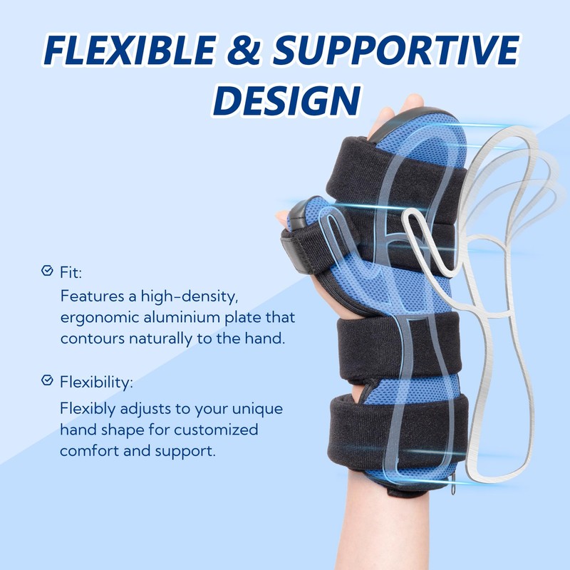 YiYame Resting Hand Splint with Finger Support for Stroke Recovery,