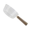 Glass Milk Pot with Wooden Handle V Shaped Spout Noodles