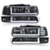 PIT66 LED DRL Headlight Assembly Lamps Compatible with 1999-2002 Chevy