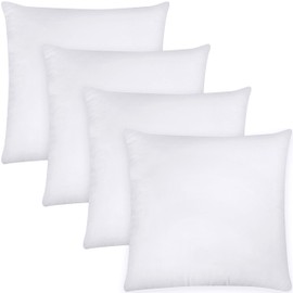 Utopia Bedding Throw Pillow Inserts (Set of 4, White), 20 x 20 Inches Pillow Inserts for Sofa, Bed and Couch Decorative Stuffer Pillows