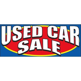 SSWBasics Windshield Banner with Bungee Cord - Used Car Sale - 50ʺL x 20ʺH