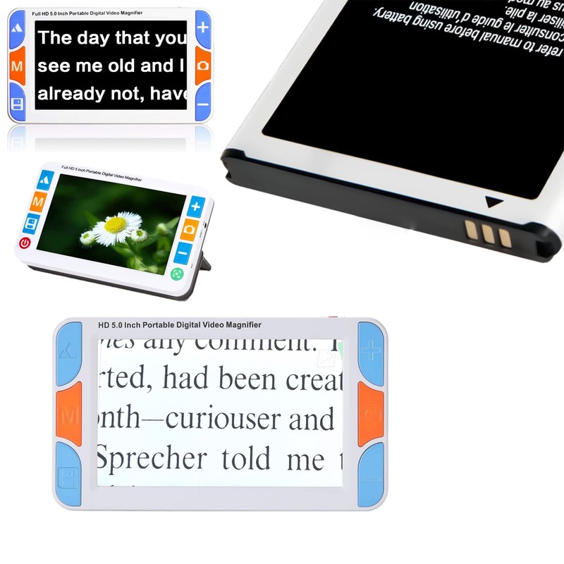 Portable Digital Video Magnifier Battery 5.0 Inch Magnifier Support Line