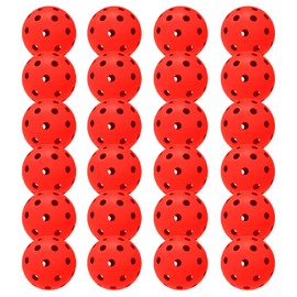 24 Pack Pickleball Balls, 40 Holes Outdoor Pickleballs, High Elasticity & Durable Pickle Balls for All Style Pickleball Paddles,Red