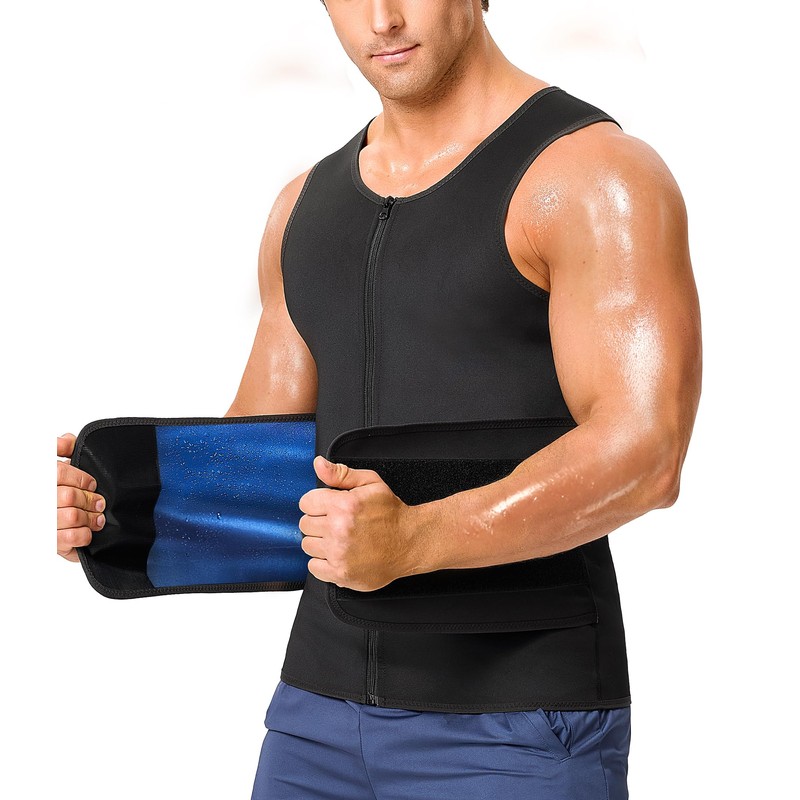Junlan Sauna Suit for Men 2 in 1 Waist Trainer